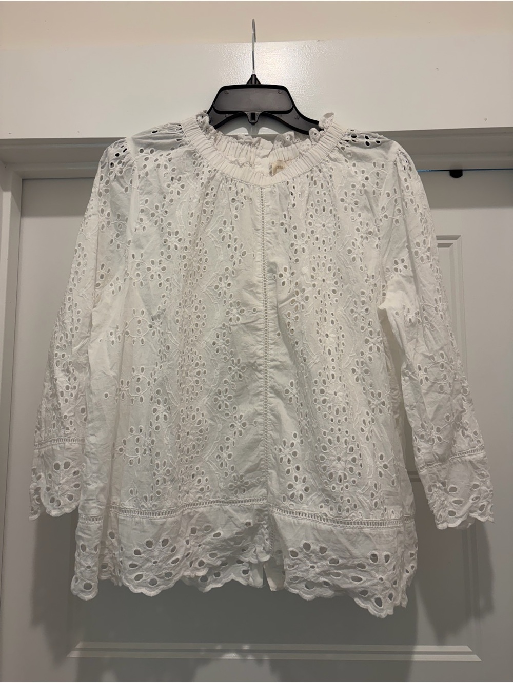 Jennifer and Grace White Eyelet Peasant Blouse